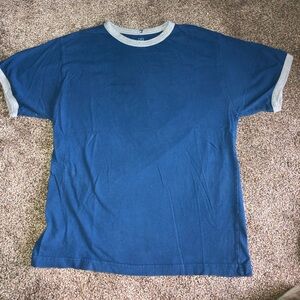 Canyon River Blues Navy Ringer Tee with Gray Trim 100% cotton sz med